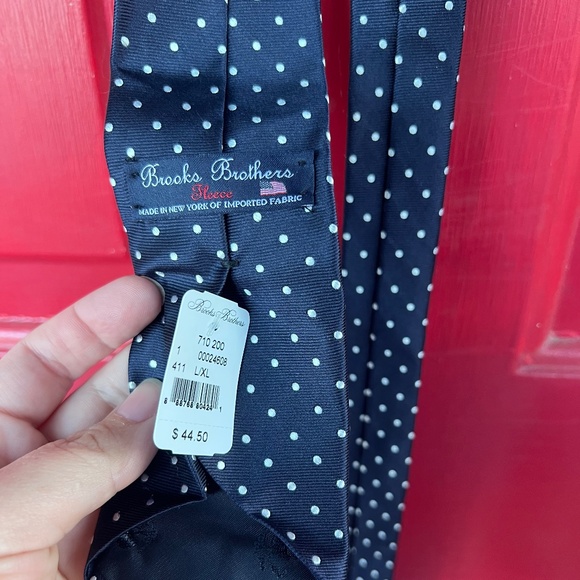 Brooks Brothers Other - Brooks Brothers Fleece New Men's Navy Blue White Polka Dot Black Tie Formal